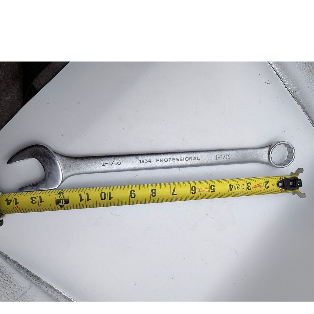 Proto Combination Wrench 1-1/16 1234 Professional USA Satin Chrome 12 Point SAE